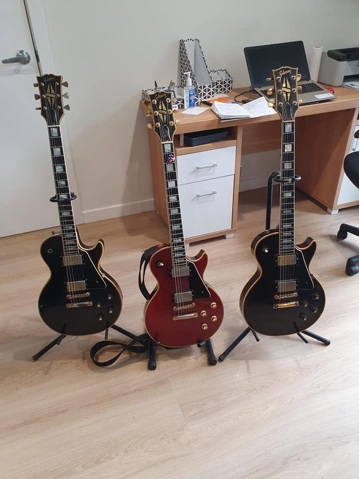 Guitars ready for work at Dobson Guitar Services